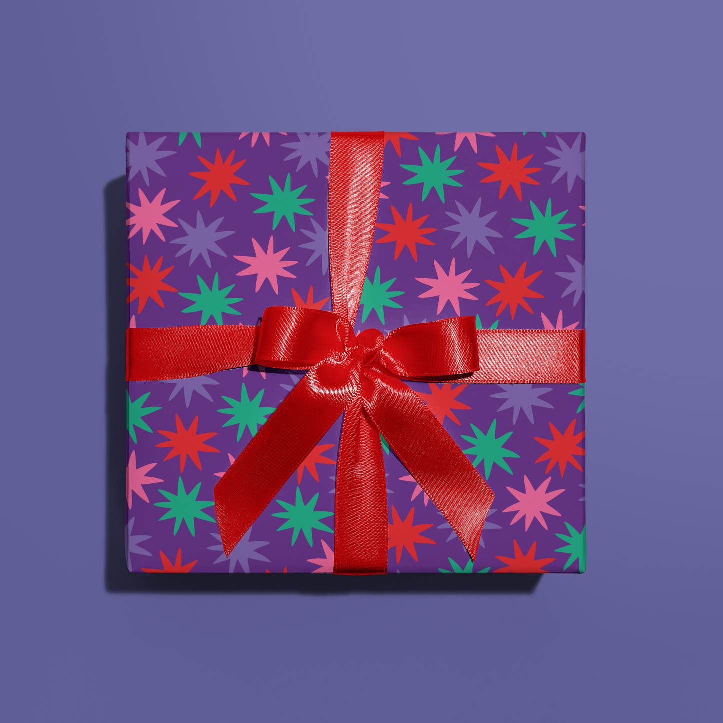 Colourful Christmas Star Gift Wrap - Two Sheets