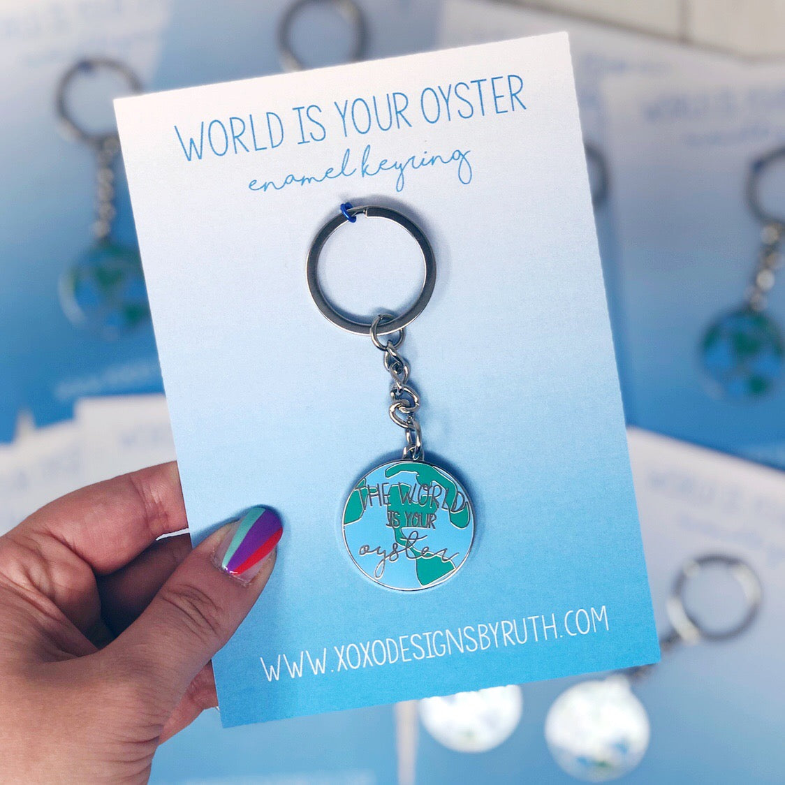 World Is Your Oyster Keyring