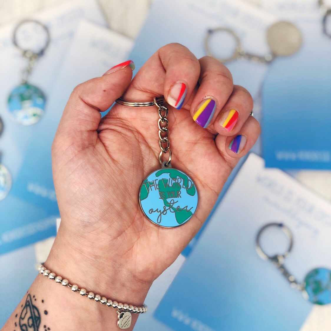 World Is Your Oyster Keyring