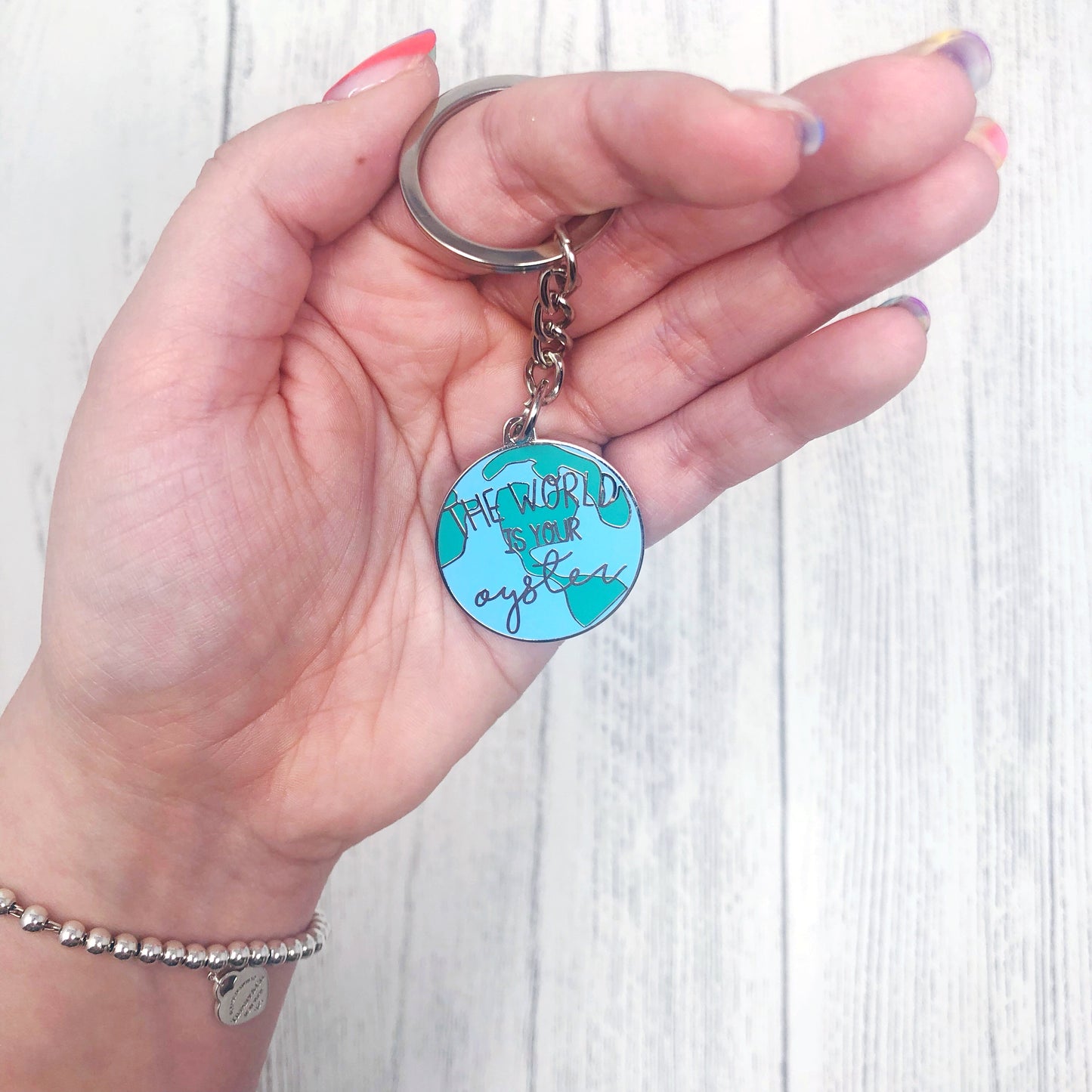 World Is Your Oyster Keyring