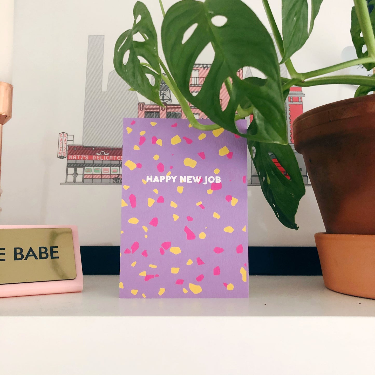 Happy New Job Terrazzo Card