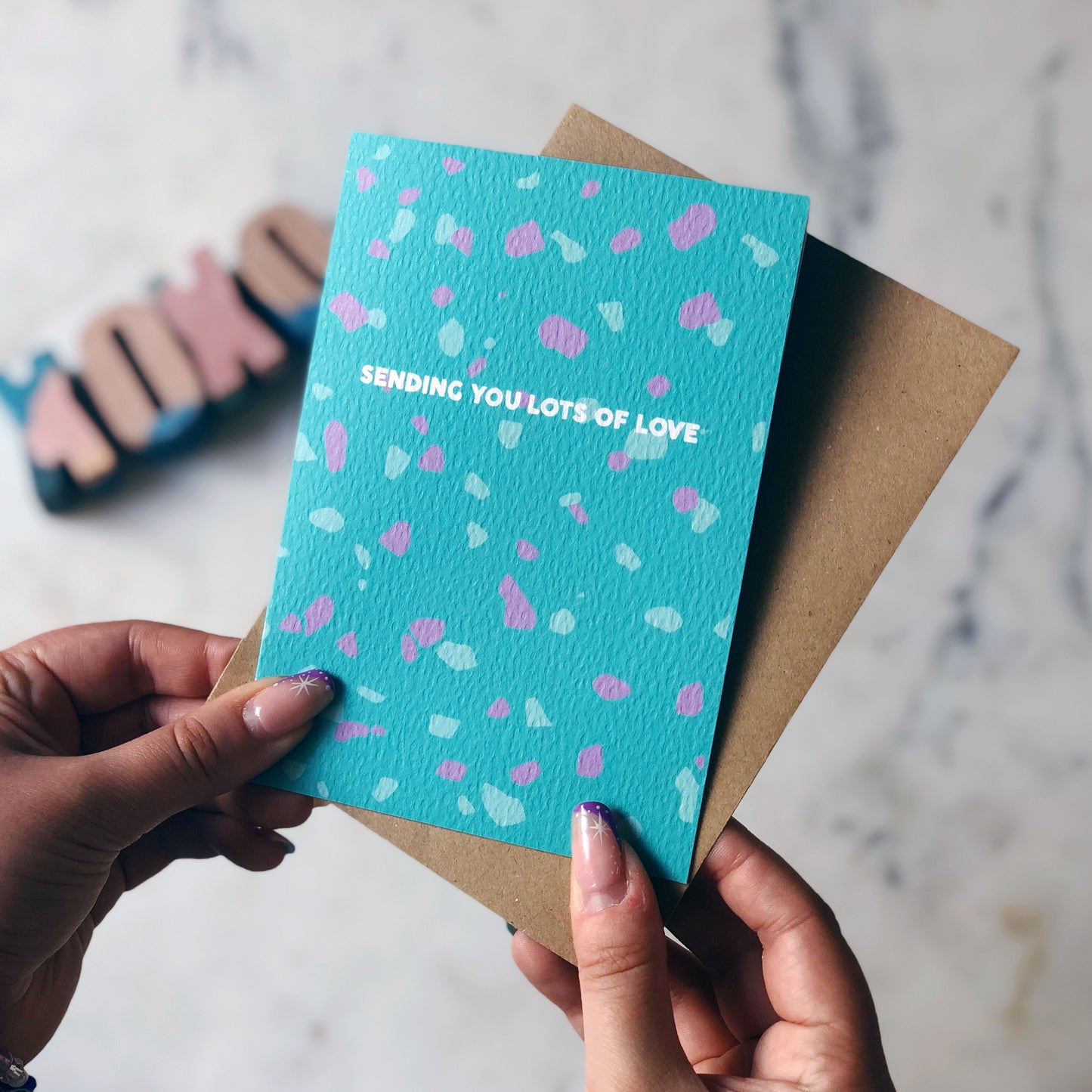 Sending You Lots of Love Terrazzo Card