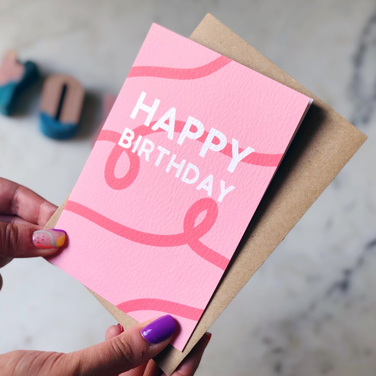 Happy Birthday Pink/Red Card