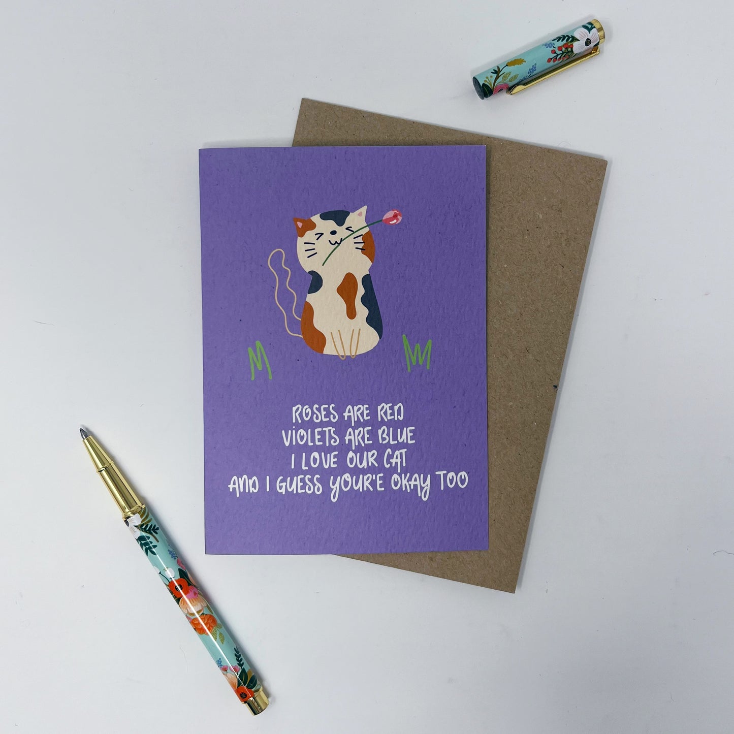Roses Are Red, Violets Are Blue, I Love Our Cat And I Guess You're Okay Too Card