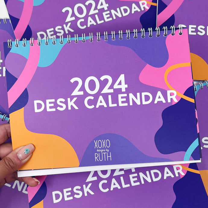 2024 Colourful Patterned A5 Desk Calendar