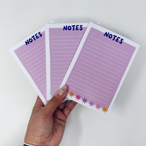 Colourful A6 'Notes' Notepad