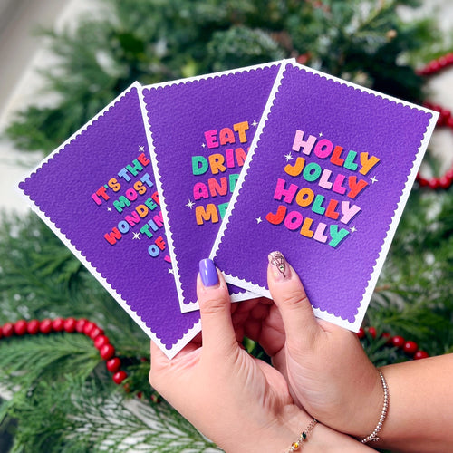 Charity Christmas Card Pack of 6 'Festive Type'