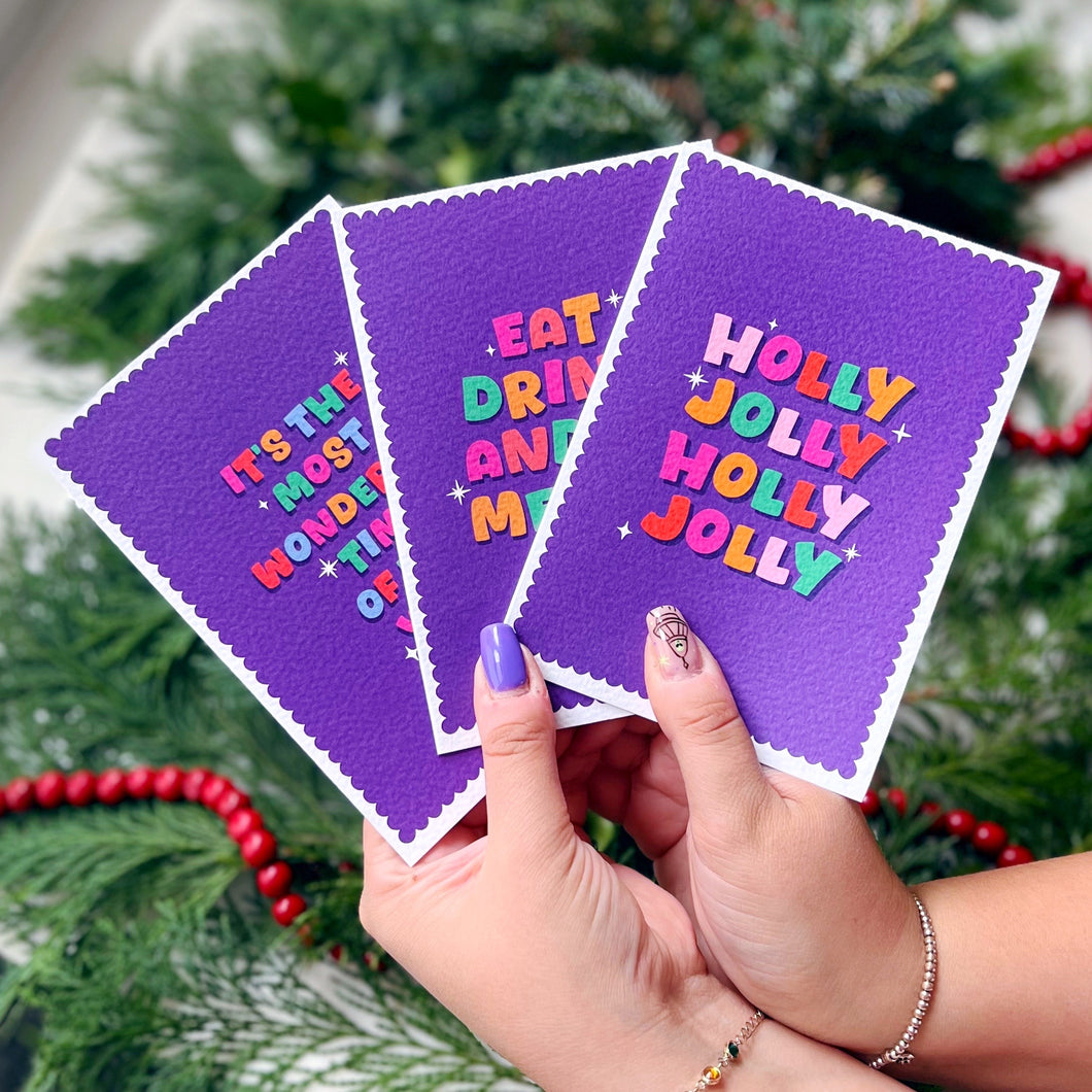 Charity Christmas Card Pack of 6 'Festive Type'