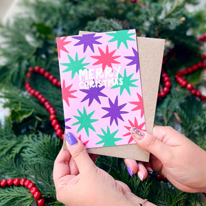 Charity Christmas Card Pack of 6 'Christmas Stars'