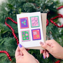 Charity Christmas Card Pack of 6 'Christmas Stamp'