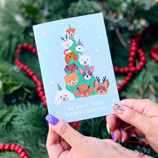 Christmas 'We Woof You A Merry Christmas' Dog Card