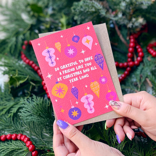 Charity 'So Grateful For A Friend Like You At Christmas And All Year Round' Card