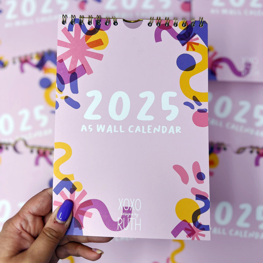 2025 Colourful A5 Wall Calendar