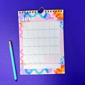 2025 Colourful A5 Wall Calendar