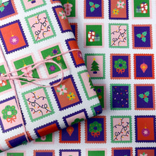 Charity Colourful Christmas Stamp Gift Wrap - Two Sheets