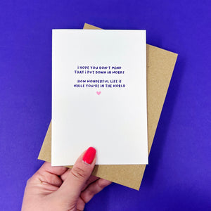 Your Song Lyrics Card