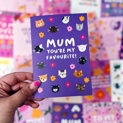 Mum You're My Favourite Cat Card