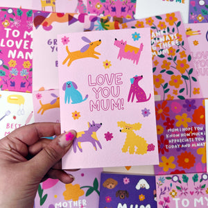 Love You Mum Dog Card