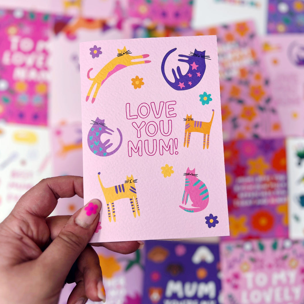 Love You Mum Cat Card