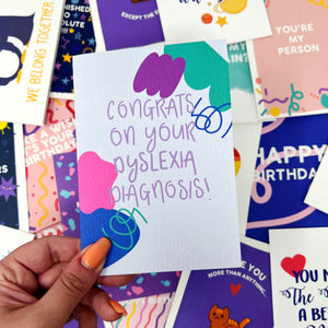Neurodivergent 'Congrats On Your Dyslexia Diagnosis' Card