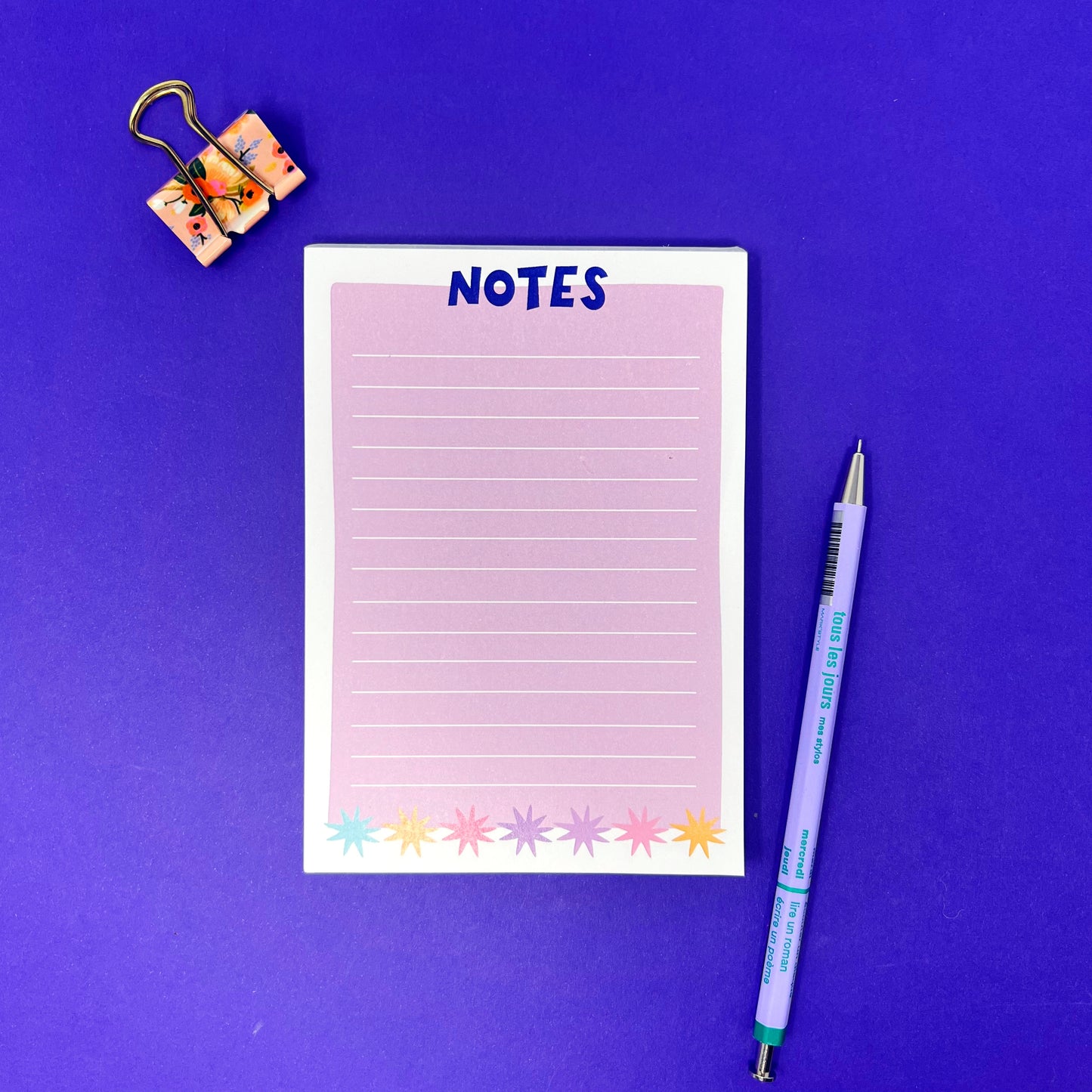 Colourful A6 'Notes' Notepad