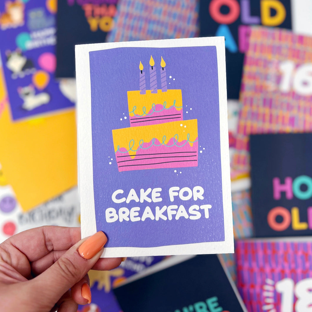 Happy Birthday 'Cake For Breakfast' Card