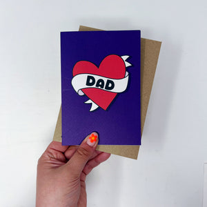 Dad Tattoo Heart Card