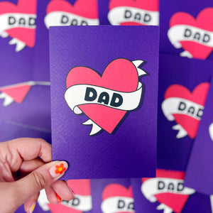 Dad Tattoo Heart Card