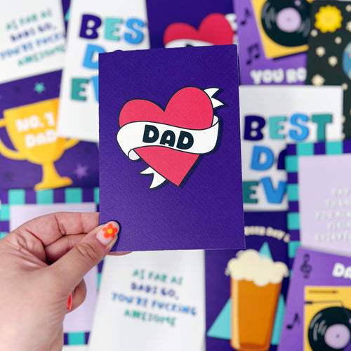 Dad Tattoo Heart Card