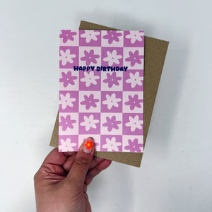 Happy Birthday Purple Flower Card