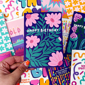 Happy Birthday Floral Card