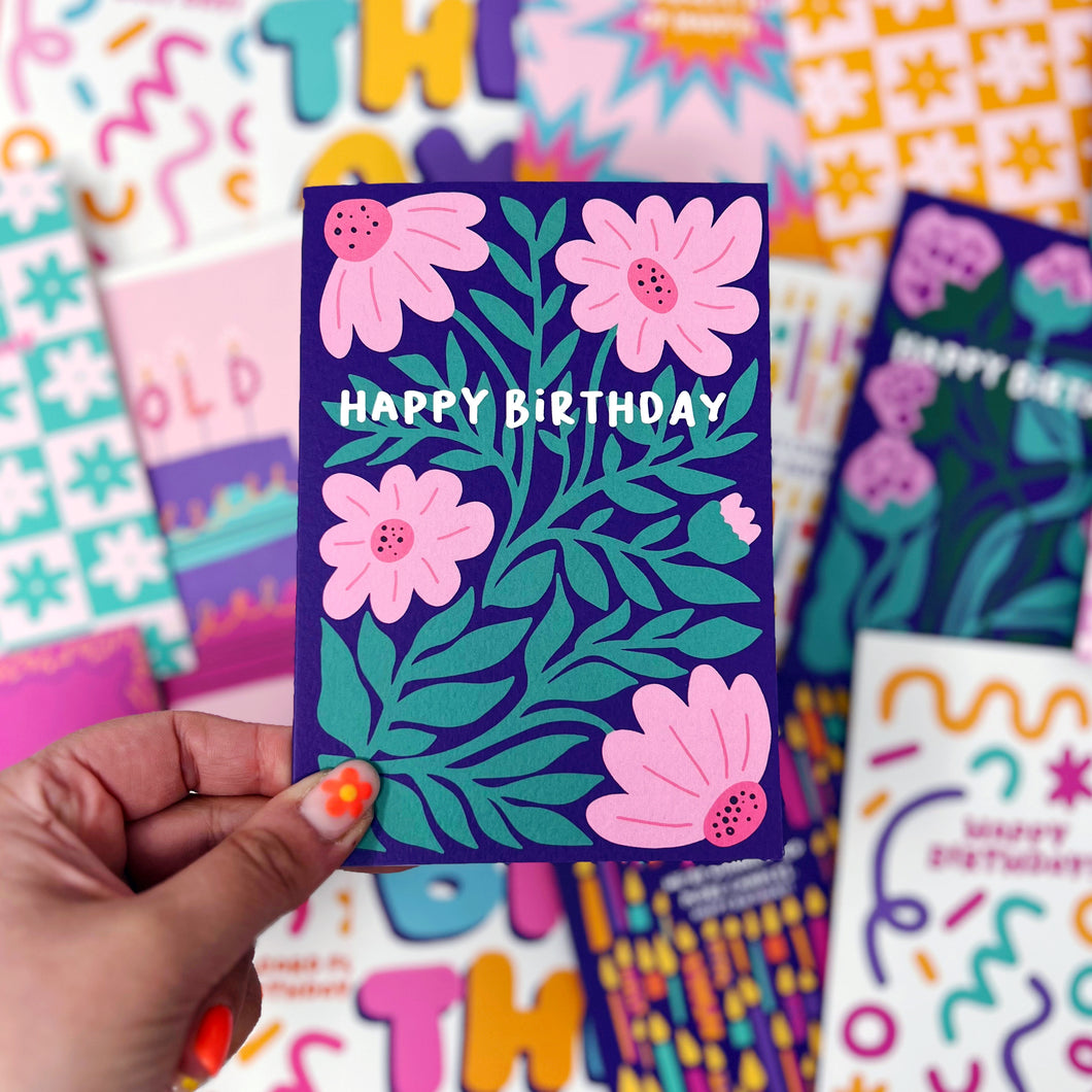 Happy Birthday Floral Card