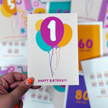 1st Birthday Balloon Card