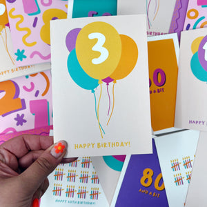 3rd Birthday Balloon Card