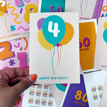 4th Birthday Balloon Card