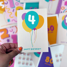 4th Birthday Balloon Card