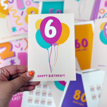 6th Birthday Balloon Card