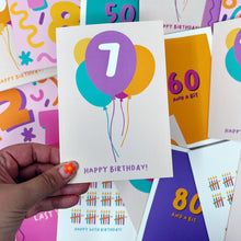 7th Birthday Balloon Card