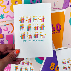 Happy 60th Birthday Candles Card