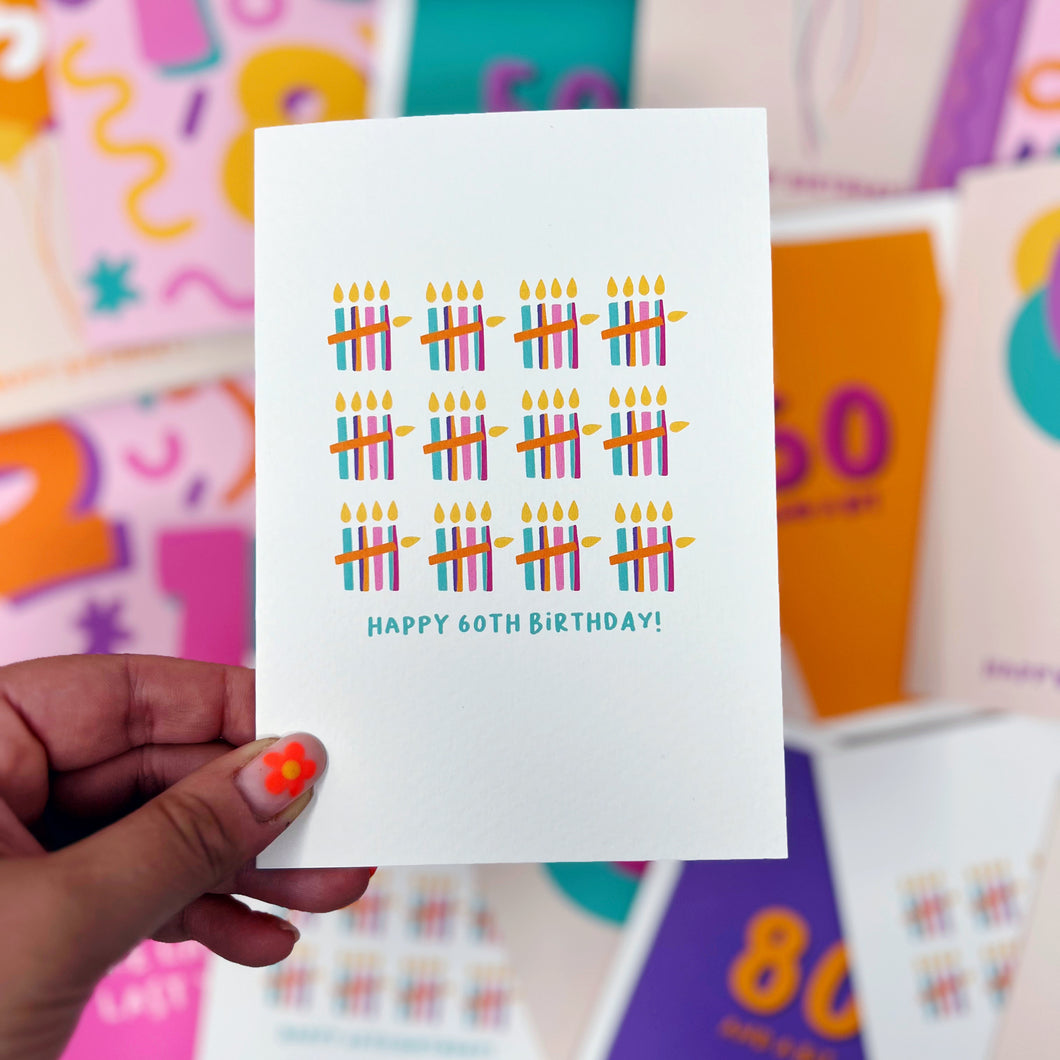 Happy 60th Birthday Candles Card