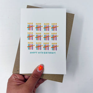 Happy 60th Birthday Candles Card