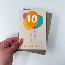 10th Birthday Balloon Card