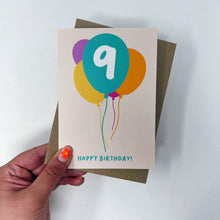 9th Birthday Balloon Card