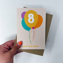 8th Birthday Balloon Card