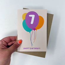 7th Birthday Balloon Card