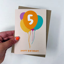 5th Birthday Balloon Card