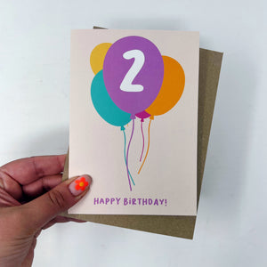 2nd Birthday Balloon Card