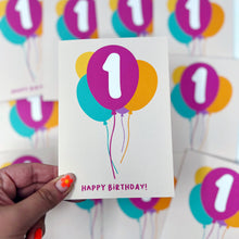 1st Birthday Balloon Card