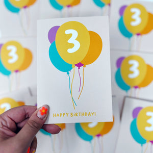 3rd Birthday Balloon Card