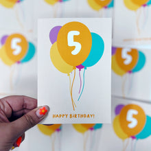 5th Birthday Balloon Card